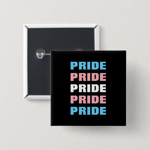LGBTQ Transgender Pride Customizable Repeated Text 2 Inch Square Button