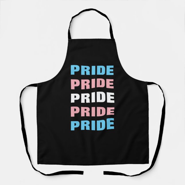 LGBTQ Transgender Pride Customizable Repeated Text Apron (Front)