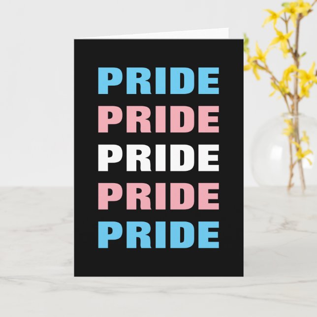LGBTQ Transgender Pride Customizable Repeated Text Card (Yellow Flower)