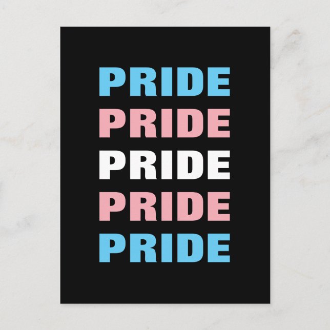 LGBTQ Transgender Pride Customizable Repeated Text Postcard (Front)