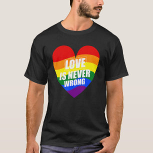 Lgbtq Transgender Pride Parade Love Is Never Wrong T-Shirt