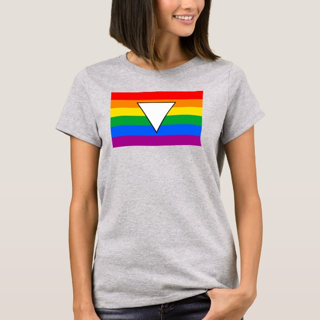 LGBTQ+ Triangle and Rainbow Pride T-Shirt (Front)