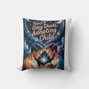 LGBTQ two men becoming parents Throw Pillow