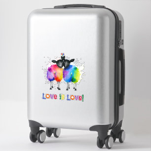 LGBTQ Two Rainbow Sheep Love Is Love