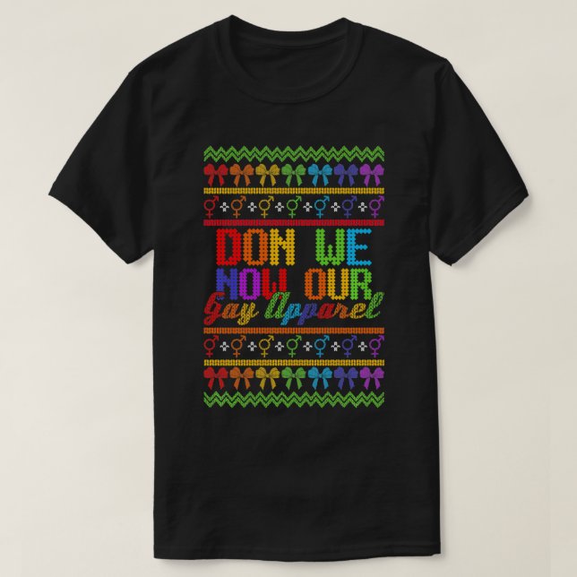 LGBTQ Ugly Christmas Sweater Don We Now Our Gay Ap (Design Front)