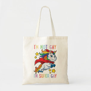 LGBTQ Unicorn Super Gay Pride LGBT Ally Rainbow Fl Tote Bag
