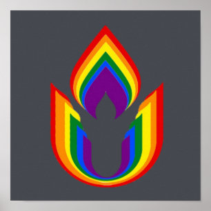 LGBTQ Unitarian Universalism flaming chalice Poster