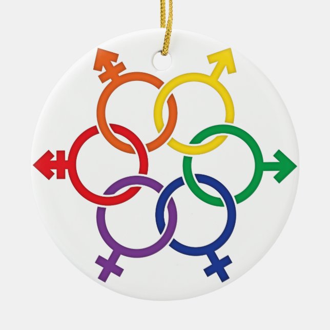 LGBTQ United Ceramic Ornament (Front)