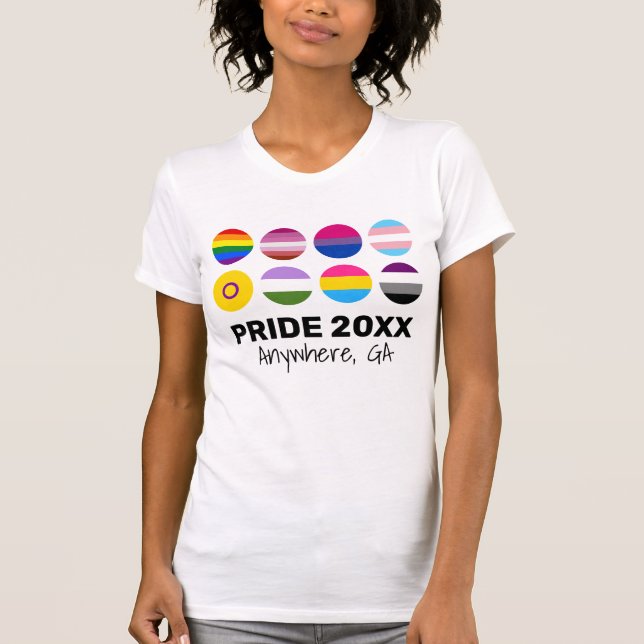 LGBTQ+ Unity Pride Custom Text T-Shirt (Front)