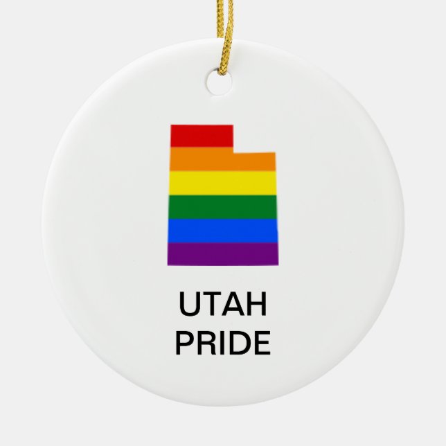 LGBTQ UTAH PRIDE Ceramic Ornament (Front)