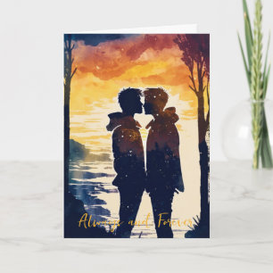 LGBTQ Valentine Anniversaire Carte Couple Gay