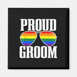 Lgbtq Wedding - Gay Pride Flag - Groom Squad - Pro Magnet