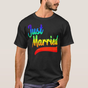LGBTQ Wedding Just Married Honeymoon Gift  T-Shirt