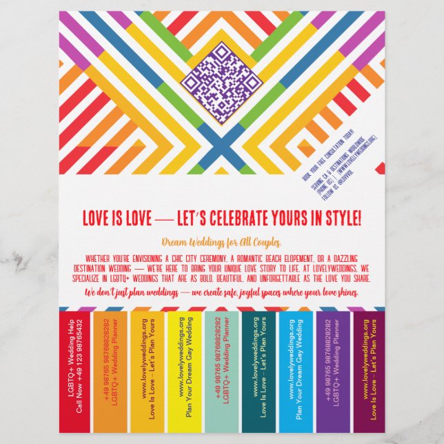 LGBTQ+ wedding organizer flyer (Front)