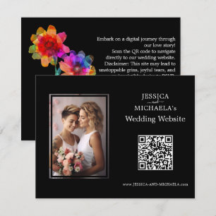 🌈 LGBTQ Wedding Website & photo Petals & Pride Enclosure Card