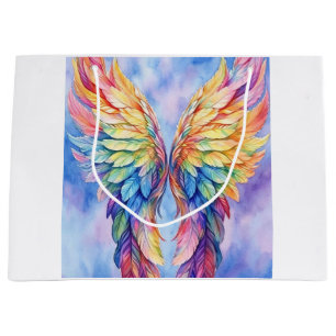 LGBTQ wings on a card Large Gift Bag