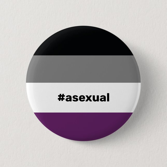LGBTQI+ Asexual Pride Flag 2 Inch Round Button (Front)