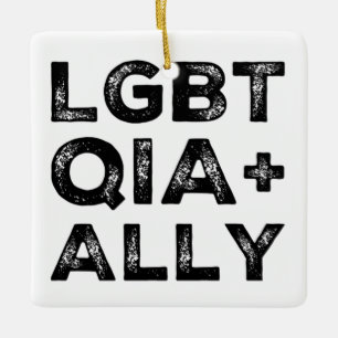 LGBTQIA+ALLY CERAMIC ORNAMENT