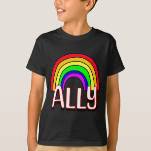Lgbtqia Ally Cute Rainbow And Heart Pride T Shirt