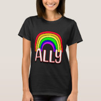 Lgbtqia Ally Cute Rainbow And Heart Pride T Shirt