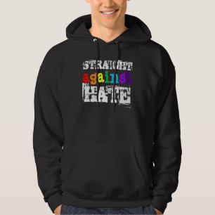 Lgbtqia Ally Straight Against Hate Gay Pride Month Hoodie