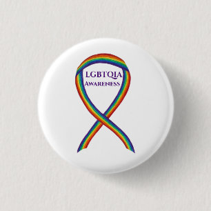 LGBTQIA Awareness Ribbon Custom Button Pin