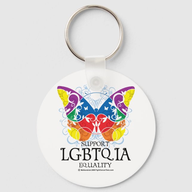 LGBTQIA Butterfly Keychain (Front)
