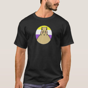 Lgbtqia+ Capybara In Non Binary Pride Rainbow Circ T-Shirt