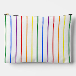 LGBTQIA Gay Pride 6 Stripe Rainbow Ticking Stripe Accessory Pouch
