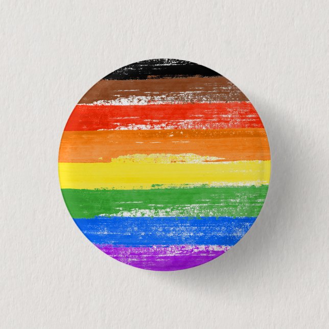 LGBTQIA+ Pride Paint 1 Inch Round Button (Front)