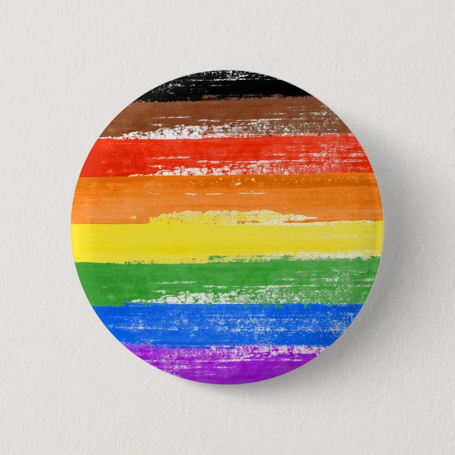 LGBTQIA+ Pride Paint 2 Inch Round Button (Front)