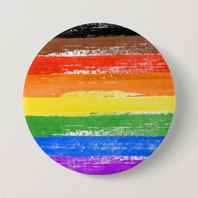 LGBTQIA+ Pride Paint 3 Inch Round Button (Front)