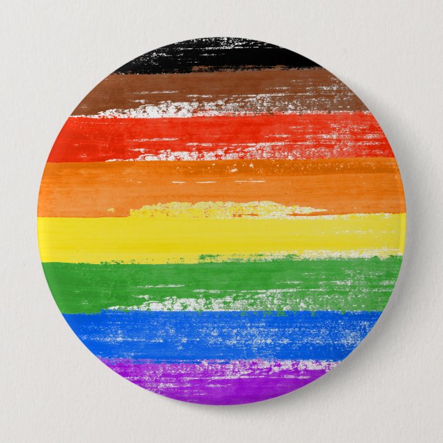 LGBTQIA+ Pride Paint 4 Inch Round Button (Front)