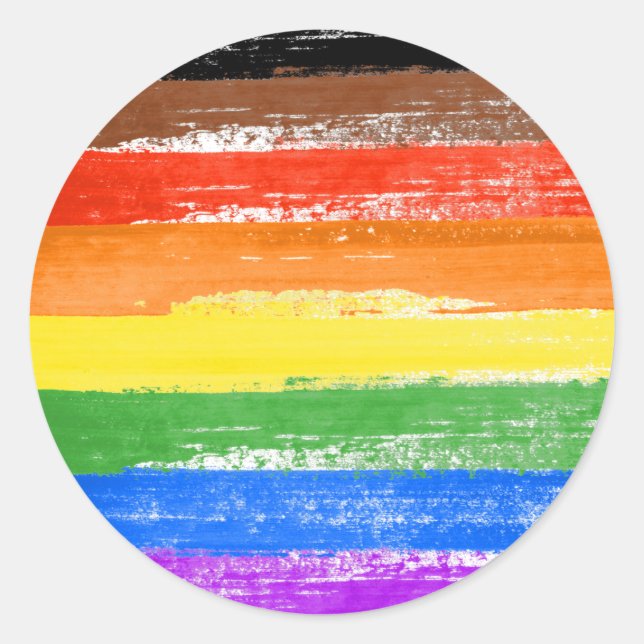 LGBTQIA+ Pride Paint Classic Round Sticker (Front)
