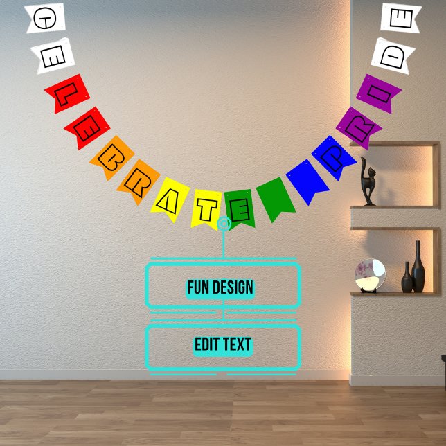 LGBTQIA Pride Rainbow Colour Block Bunting Flags (Please enjoy our design and see the others in the collection.)