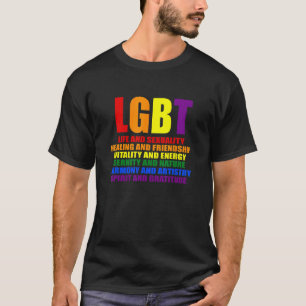 LGBTQIA Pride Rainbow Hearts Definition 1 T-Shirt