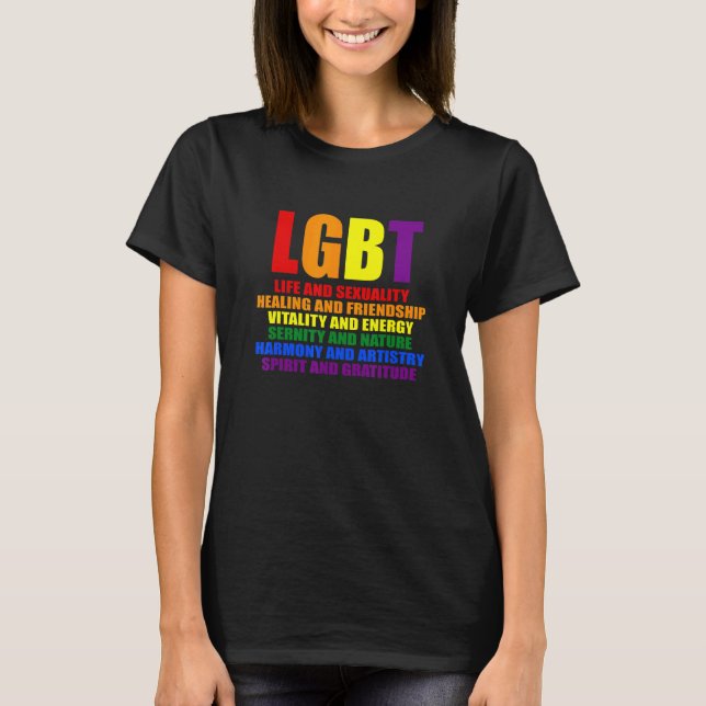 LGBTQIA Pride Rainbow Hearts  Definition 1 T-Shirt (Front)