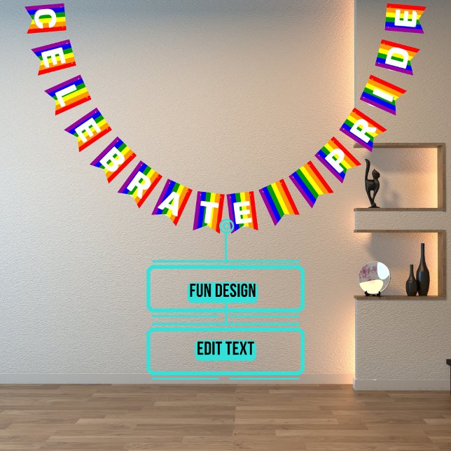 LGBTQIA Pride Rainbow Vertical Bunting Flags (Please enjoy our design and see the others in the collection.)