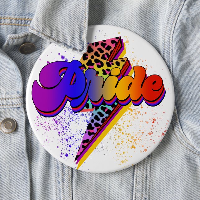 LGBTQIA+ Pride Support Awareness 6 Inch Round Button (In Situ)