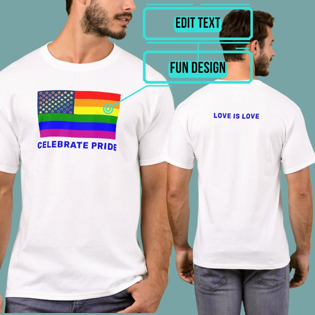 LGBTQIA Pride USA T-Shirt (Please enjoy our design and see the others in the collection.)