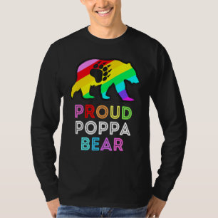 Lgbtqia Proud Poppa Bear Rainbow Gay Pride Men Wom T-Shirt
