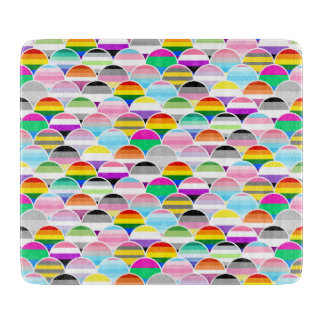 LGBTQIA+ Queer Scalloped Pride Flag Fans Cutting Board