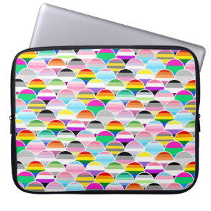 LGBTQIA+ Queer Scalloped Pride Flag Fans Laptop Sleeve