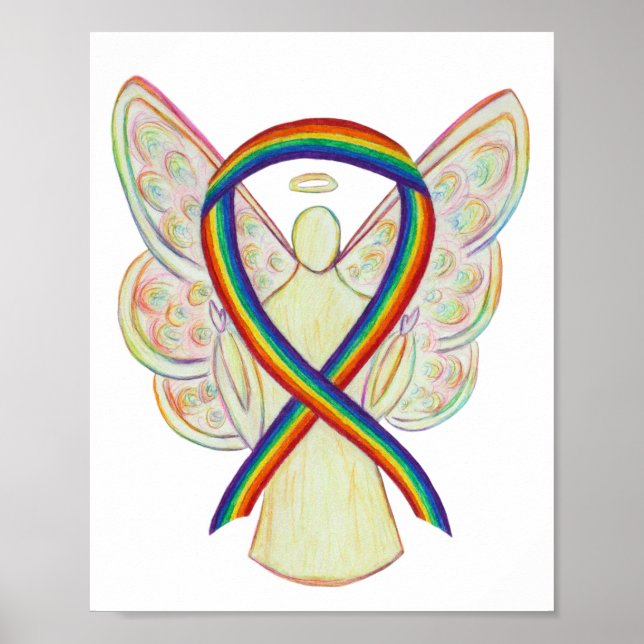 LGBTQIA Rainbow Awareness Ruban Poster Art Imprime (Devant)