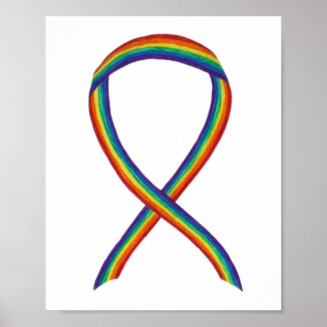 LGBTQIA Rainbow Awareness Ruban Poster Art Imprime (Devant)