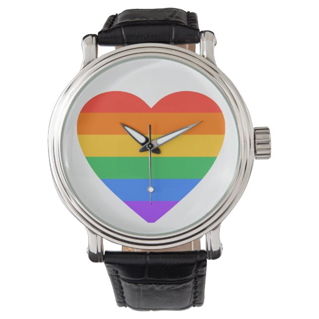 LGBTQIA Rainbow Heart Watch (Front)
