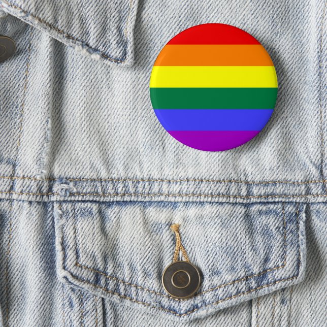 LGBTQIA+ Rainbow Pride Flag 2 Inch Round Button (Creator Uploaded)