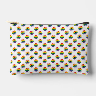 LGBTQIA+ Rainbow Pride Flag Flower Pattern Accessory Pouch