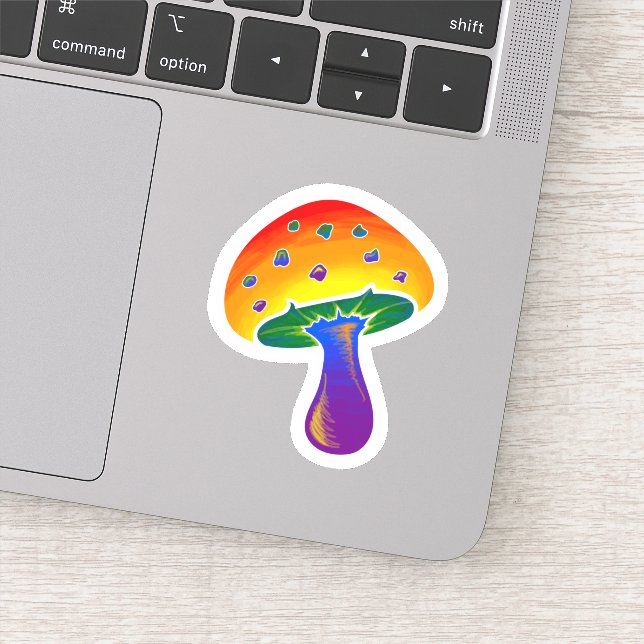 LGBTQIA Rainbow Pride Mushroom Pattern (Detail)