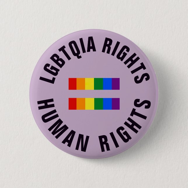 LGBTQIA Rights Equal Human Rights 2 Inch Round Button (Front)
